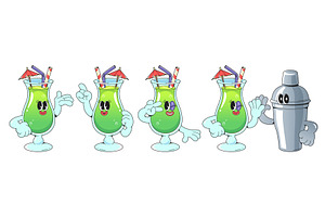 Groovy cocktail mascot set, a Food Illustration by art PVP - market