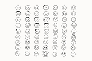 Set of hand 63 drawn smiling faces, an Object Illustration by Spojeeto Devices Mockups (Thumbnail 2 of 2)