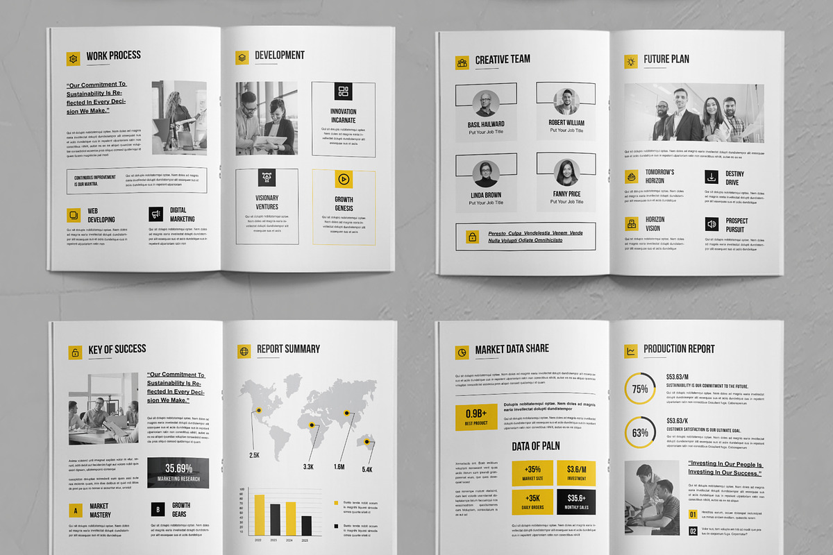 Annual Report Layout With Yellow, a Brochure Template by ContestDesign (Photo 3 of 3)