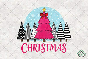 Pink Christmas Trees PNG, an Illustration by Craft Nest