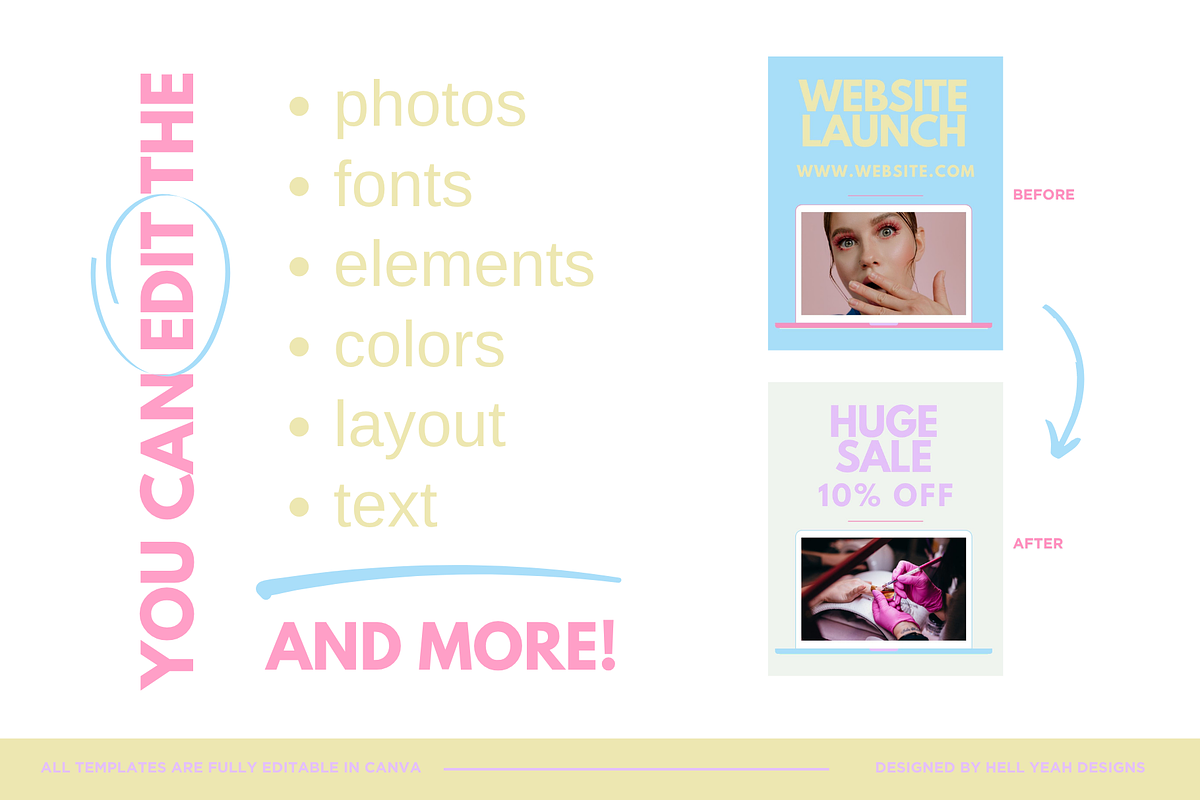 Pretty Pop Instagram Templates Pack, a Social Media Template by HellYeahDesigns (Photo 8 of 9)
