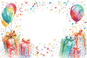 watercolor birthday watercolor birth, an Illustration by Creativeshirt (Thumbnail 16 of 16)