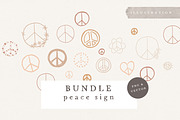 peace sign / boho bundle, an Animal Illustration by KruthDesign (Thumbnail 1 of 6)