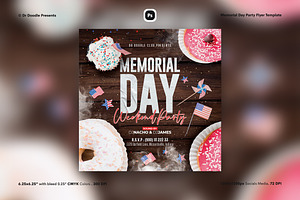 Memorial Day Party Flyer, a Flyer Template by iDoodle Studio