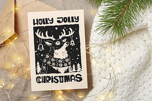 Linocut Christmas Posters And Card