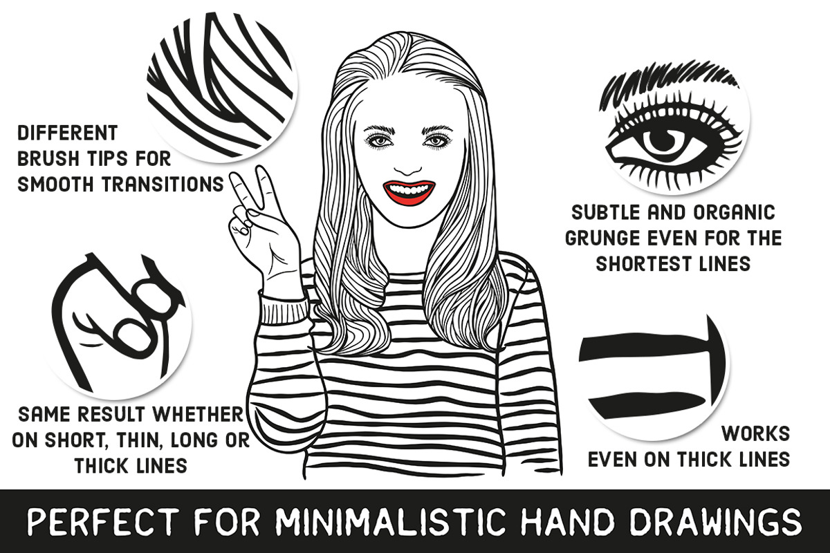 SALE - Line Art Ink Brushes preview 3