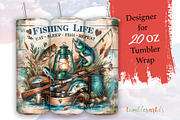 Fishing Life Eat Sleep Fish Repeat, a Pattern Graphic by TumblerArtDS (Thumbnail 1 of 3)