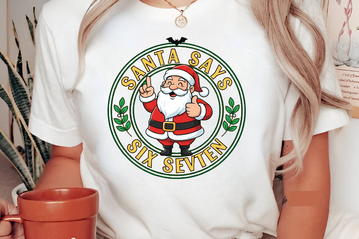 Funny Santa Says Six Seven Christmas, an Illustration by Designking (Photo 2 of 5)