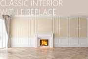 CLASSIC INTERIOR WITH FIREPLACE, a Decorative Illustration by YKvisual (Thumbnail 1 of 2)