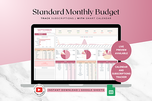 Standard Monthly Budget - Red