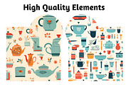 Retro Kitchen Patterns Digital Paper, a Pattern Graphic by Gloria Designed It (Thumbnail 4 of 4)