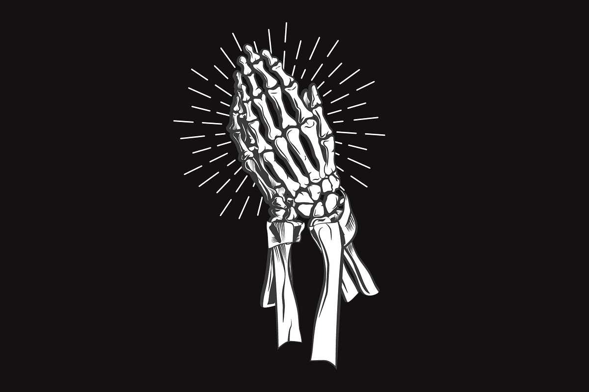 Vector illustration - Praying skelet, a Background Graphic by Tomass2015 (Photo 2 of 5)