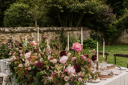 Wedding decoration with peonies, floral decor and event celebrat, a Photo by Anneleven
