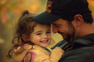 Father and daughter share joy, a Photo by Pavel_design