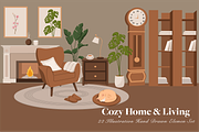 Cozy Home & Living Hand Drawn Bundle, an Object Graphic by Artnivora.Std (Thumbnail 2 of 4)