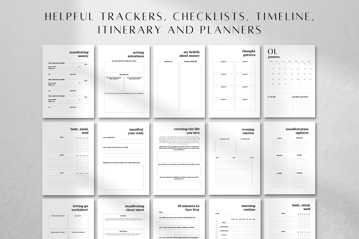 Manifestation Planner Printable, a Stationery Template by BRANDcontent (Photo 2 of 6)