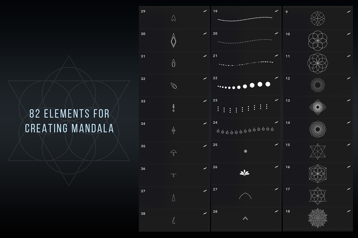 Procreate Mandala Creator, a Shape Add-On by Julia Right Studio (Photo 2 of 6)