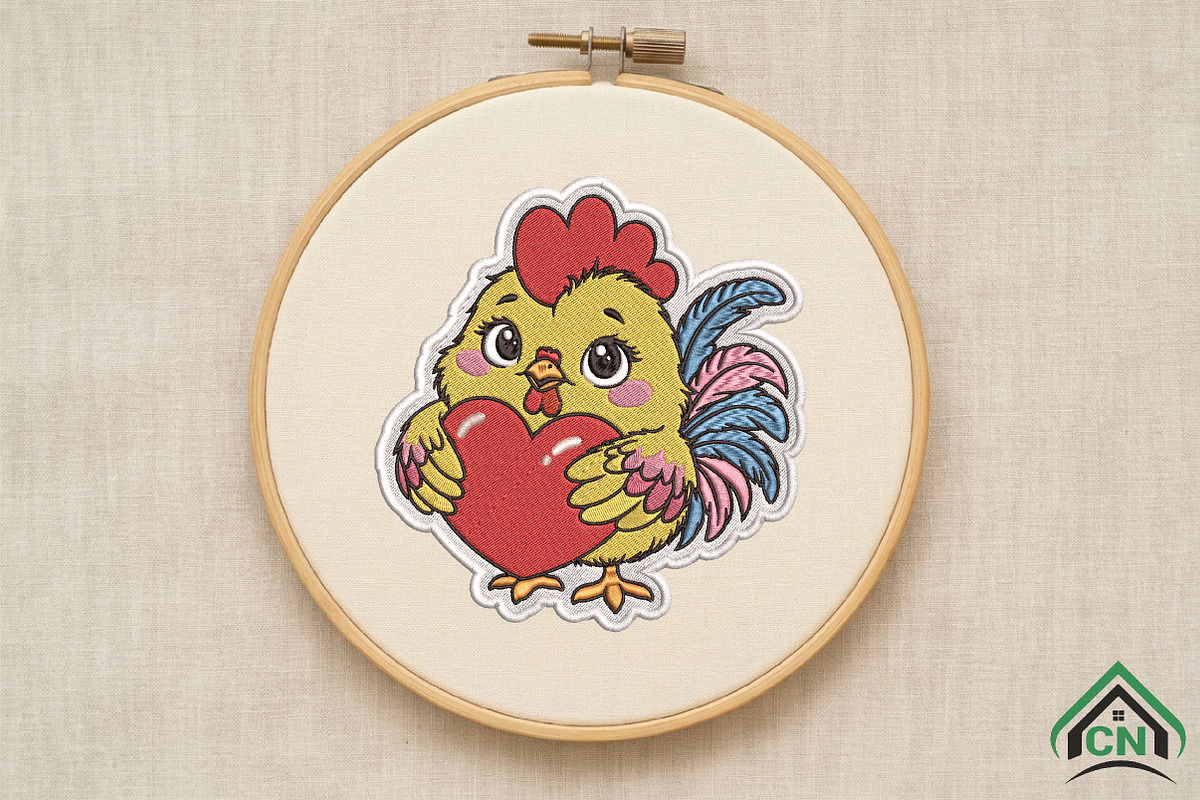 Cute Chicken Embroidery Design, a Graphic by Craft Nest (Photo 2 of 6)