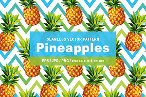 Pineapples. Tropical pattern.