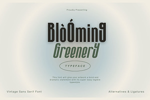 Blooming Greenery Typeface