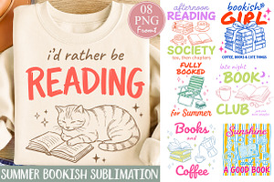 Summer Bookish Sublimation PNG, a Seasonal Illustration by Rose Art