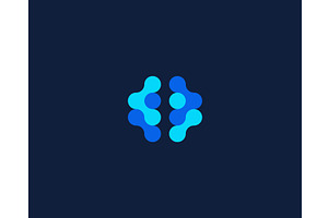 Abstract human brain vector logo, a Templates & Theme by Himalia1