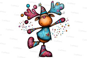 Quirky Reindeer Clipart, an Illustration by Craft Nest (Thumbnail 5 of 8)