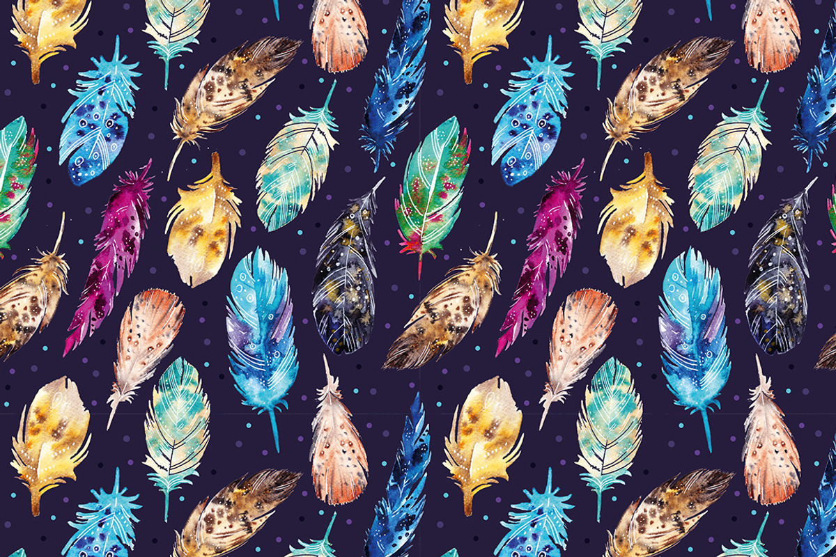 Watercolor feather set, an Illustration by martynmarin (Photo 4 of 5)