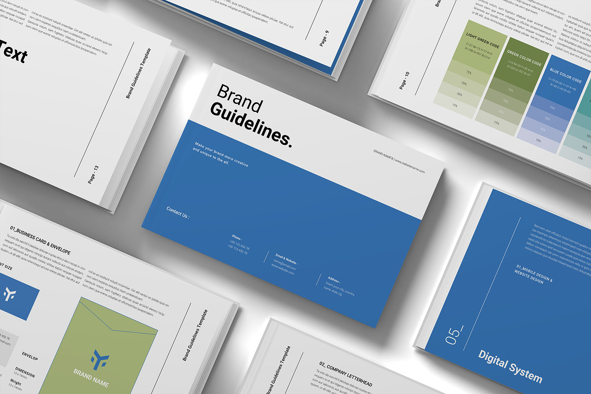 Brand Guidelines Template Landscape, a Brochure Template by DesignCrest (Photo 12 of 15)