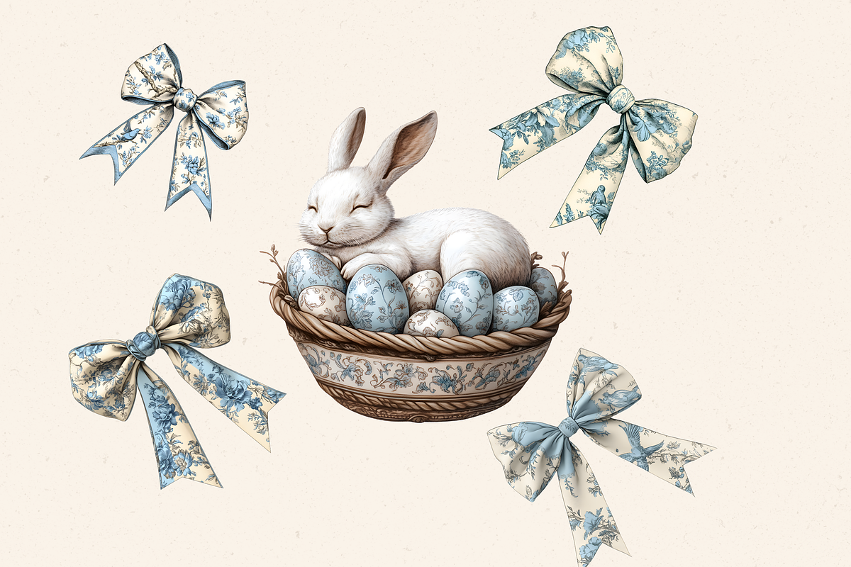 CHINOISERIE EASTER CLIPART PACK, a Seasonal Illustration by Daring Digies (Photo 5 of 8)
