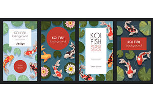 Chinese Koi Fish Cards. Spotted