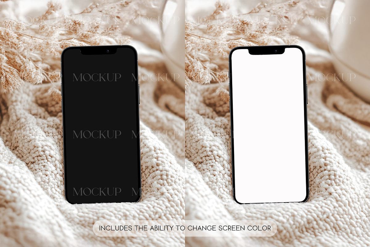 Cell Phone Mockup, Phone Screen Mock, a Product Mockup by TatiMockup (Photo 2 of 6)