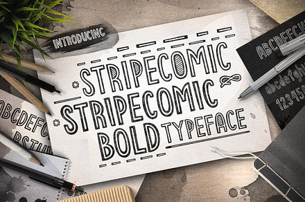 Stripecomic Typeface, a Script Font by BALABOLKA