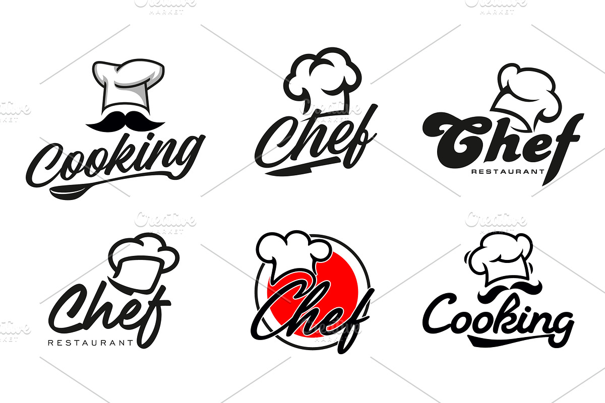 Chef cook hat icons, culinary, a Food Illustration by Vector Tradition