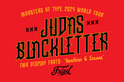 Judas Blackletter Display Font, a Blackletter Font by Fried Design Company (Thumbnail 1 of 15)