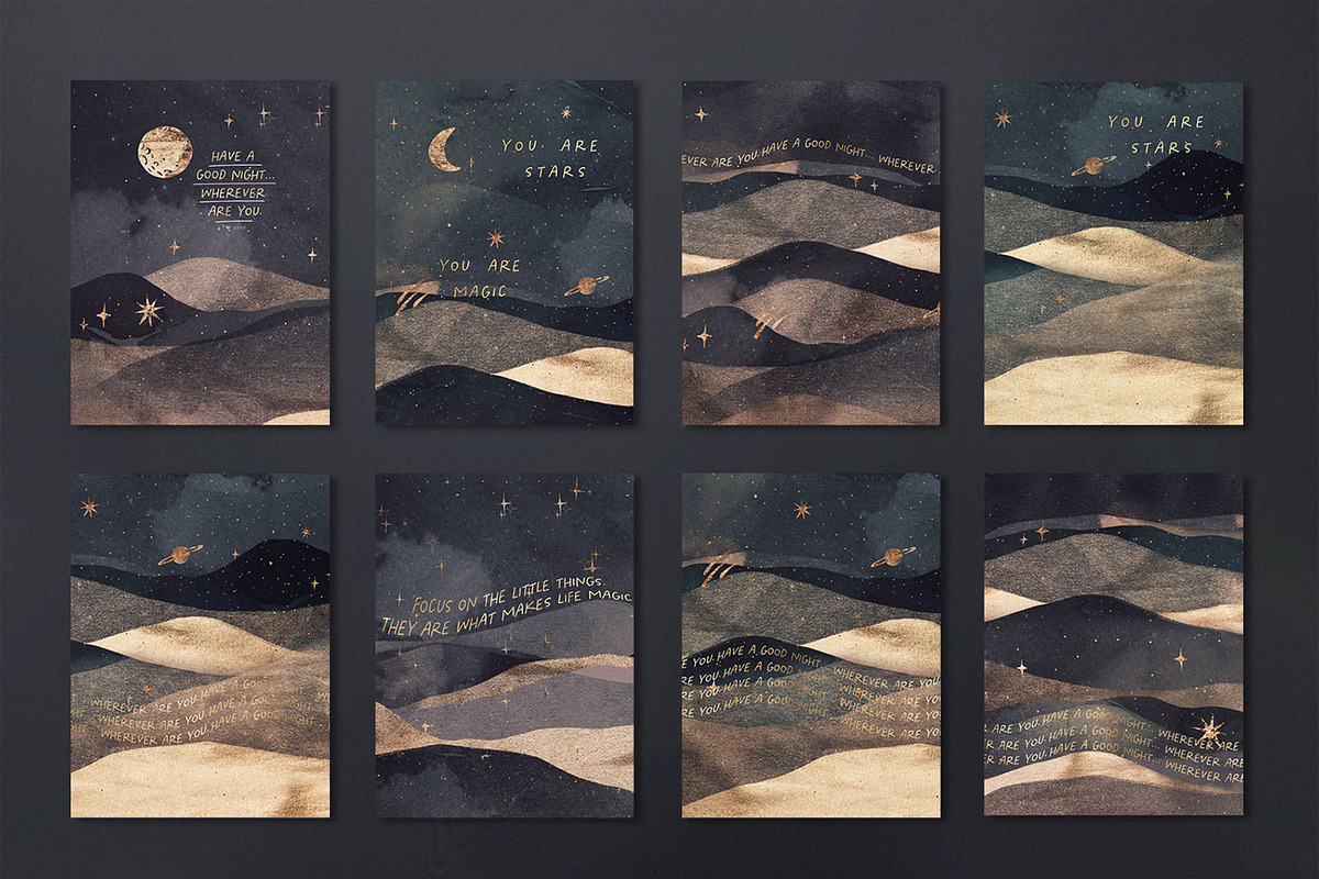Abstract Landscape & Starry Night, a Texture Graphic by by creative paper (Photo 7 of 16)