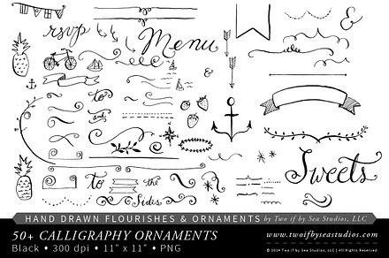 Hand Drawn Calligraphy Ornaments