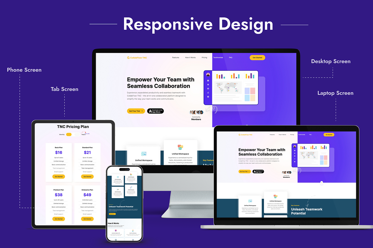 CollabFlow - Landing Page Template, a HTML Template by TNCFlow (Photo 2 of 5)