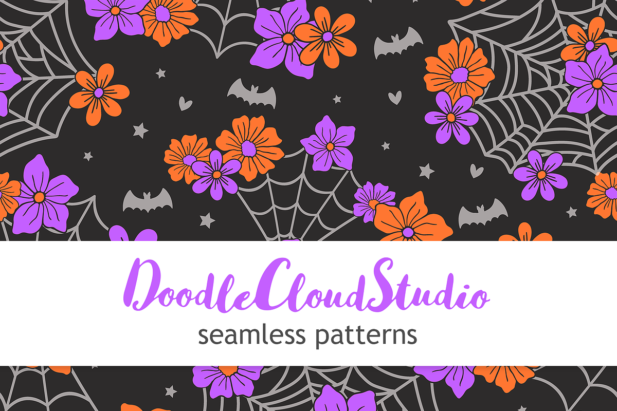 SET of 4 Halloween Seamless Pattern, a Pattern Graphic by Doodle Cloud Studio (Photo 2 of 4)