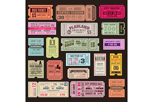 Cinema or theater ticket set, a Decorative Illustration by YummyBuum