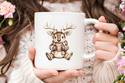 Christmas Reindeer Watercolor Clipar, an Illustration by RobertsArt (Thumbnail 4 of 7)