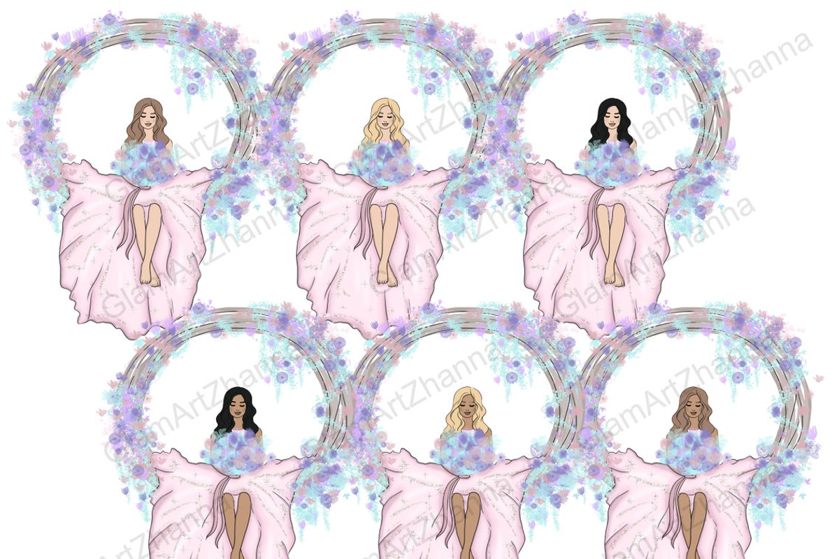 Spring Fairy Tale Girls Clipart, a Person Illustration by GlamArtZhanna (Photo 2 of 4)