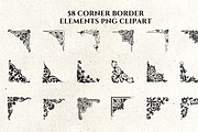 Corner Border Elements PNG Clipart, a Graphic by Graphicspixel (Thumbnail 1 of 7)