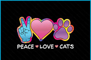 Peace Love Cats Cute Kitten SVG, an Object Graphic by Creativeusart (Thumbnail 2 of 4)