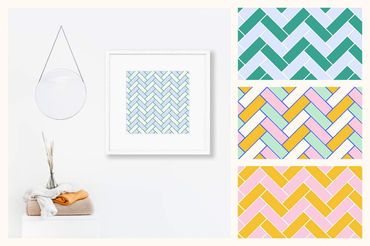Colorful Herringbone Patterns, a Pattern Graphic by KT Designs (Photo 4 of 10)