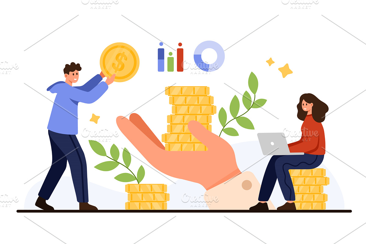 Financial Support and Investment, a Finance Illustration by Flashvector