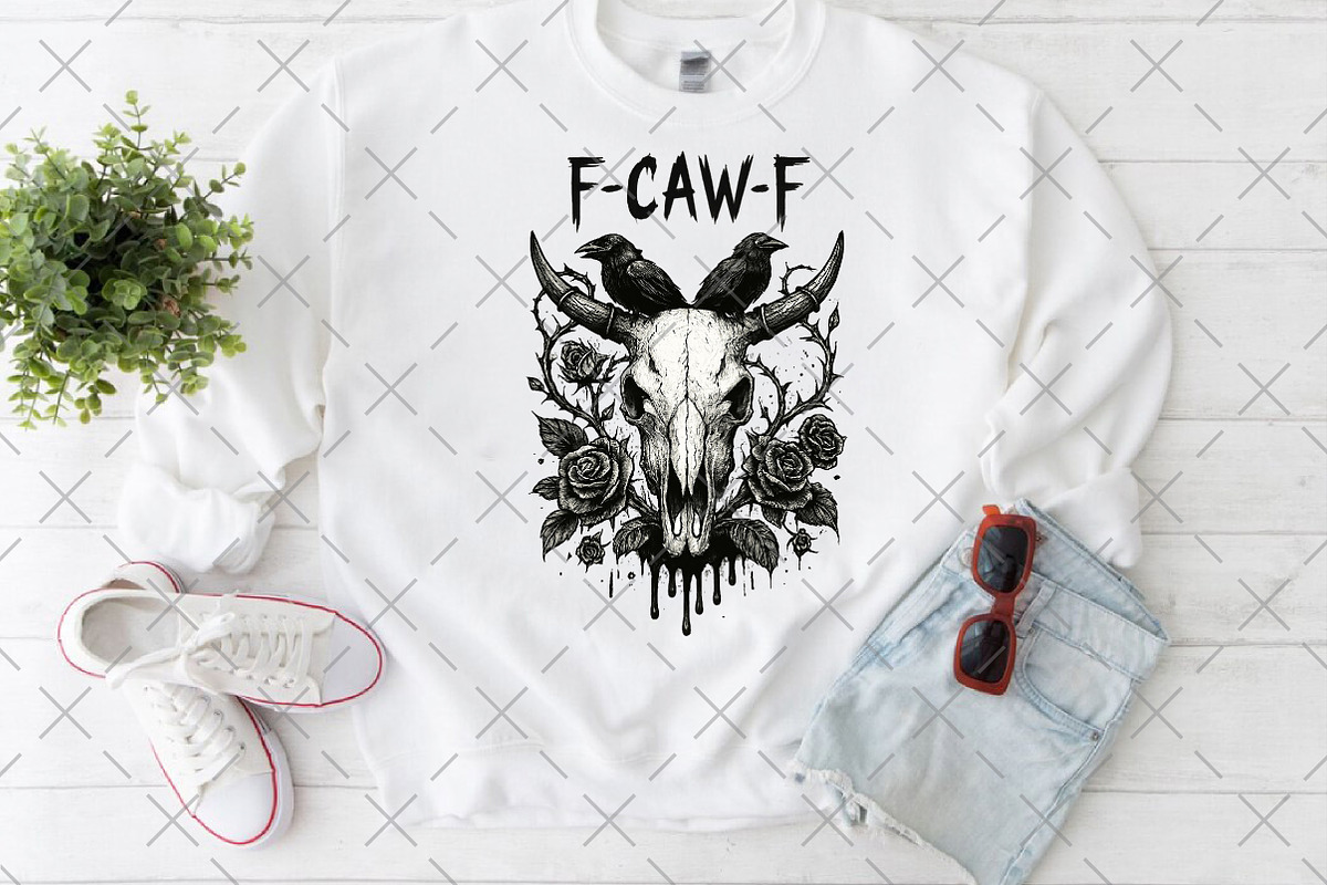 Crow Raven PNG, F-CAW-F, an Illustration by Craft Nest (Photo 4 of 5)
