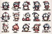 Whimsical Christmas Birds Clipart, an Illustration by Dream Creation (Thumbnail 6 of 7)