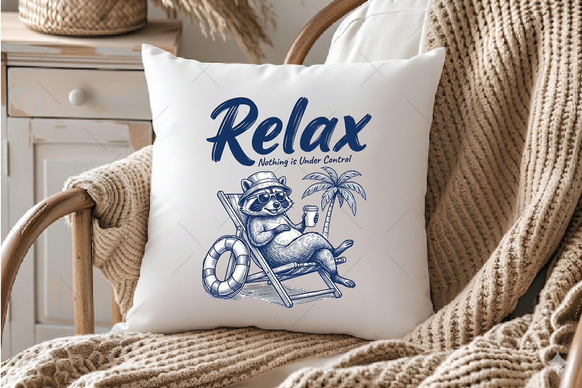 Relax Raccoon Beach PNG, a Seasonal Illustration by OK Design (Photo 5 of 5)