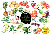 Watercolor Bundle Vector Set, a Food Illustration by Elena Pimonova (Thumbnail 7 of 13)